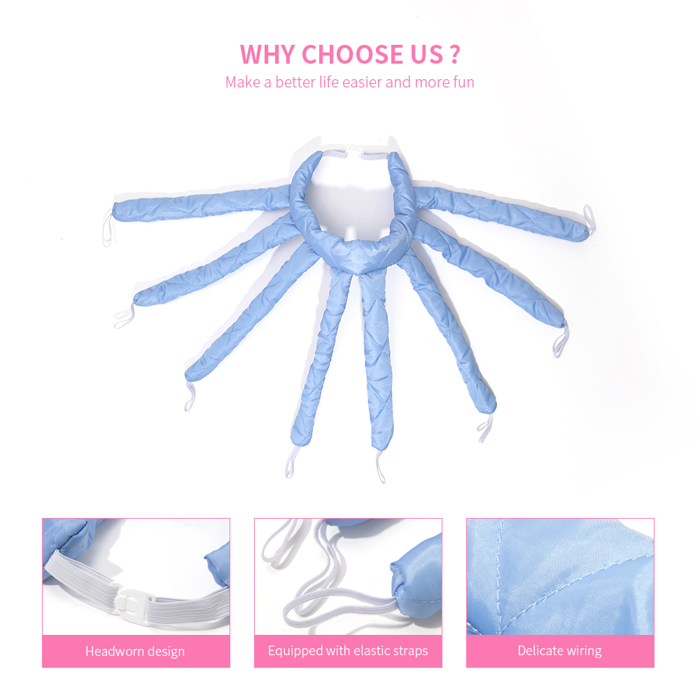Octopus Design Spiral Soft Heatless Hair Ribbon Curler
