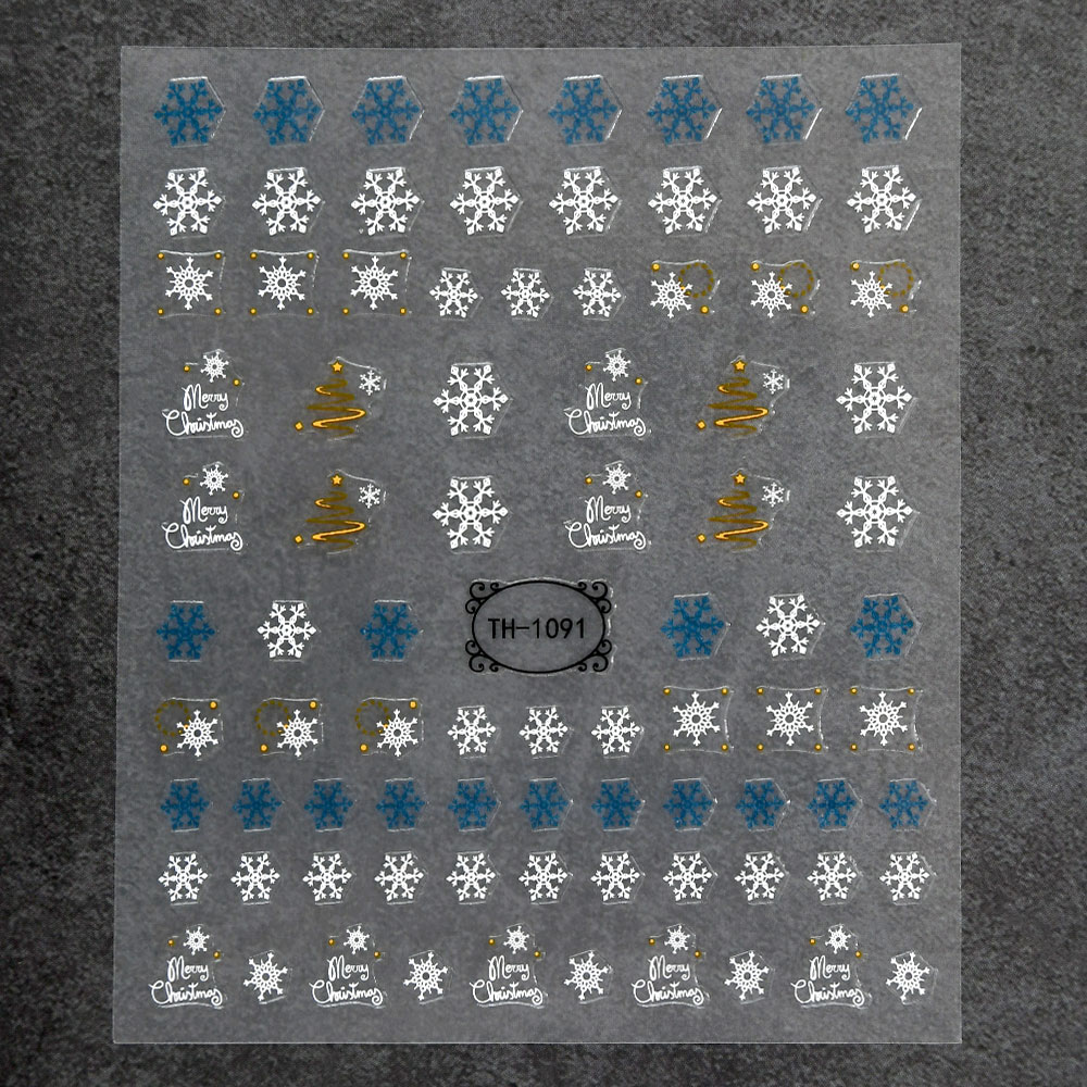 Winter Snowflake White Color Christmas Nail Stickers