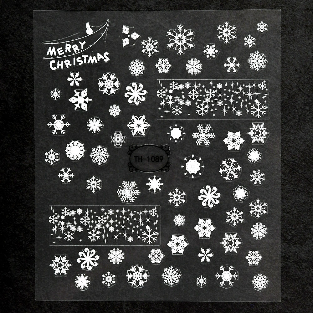 Engros juledesign snefnug Nail Art Stickers