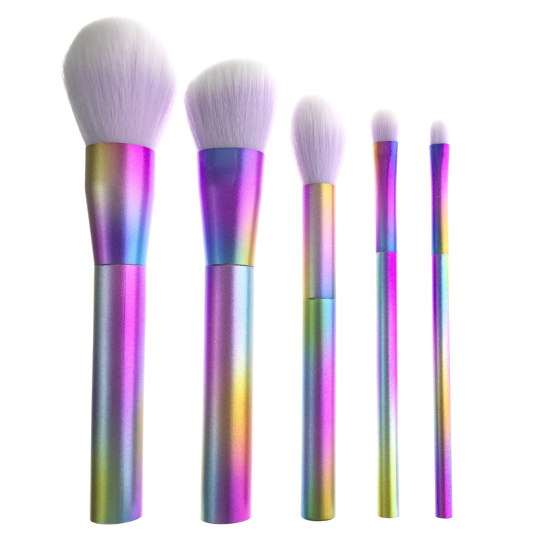 5 STK Rainbow farverige makeup børstesæt