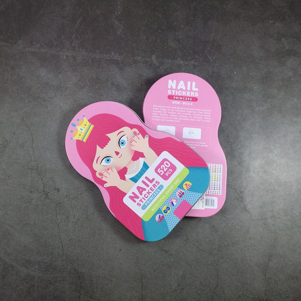 Pink Cartoon Sticker Opbevaringsæske Chokolade Metal Gaveæske