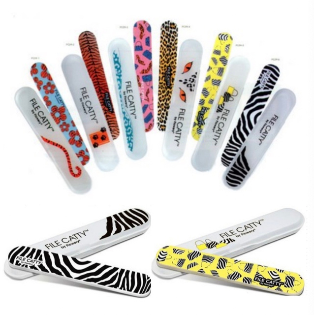 Emery Board Nail Files med Plastic Case