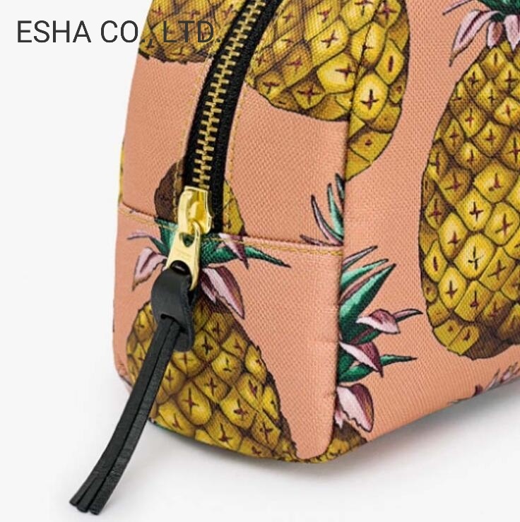Farve Pineapple Large Canvas Kvinde Opbevaring Kosmetisk Taske