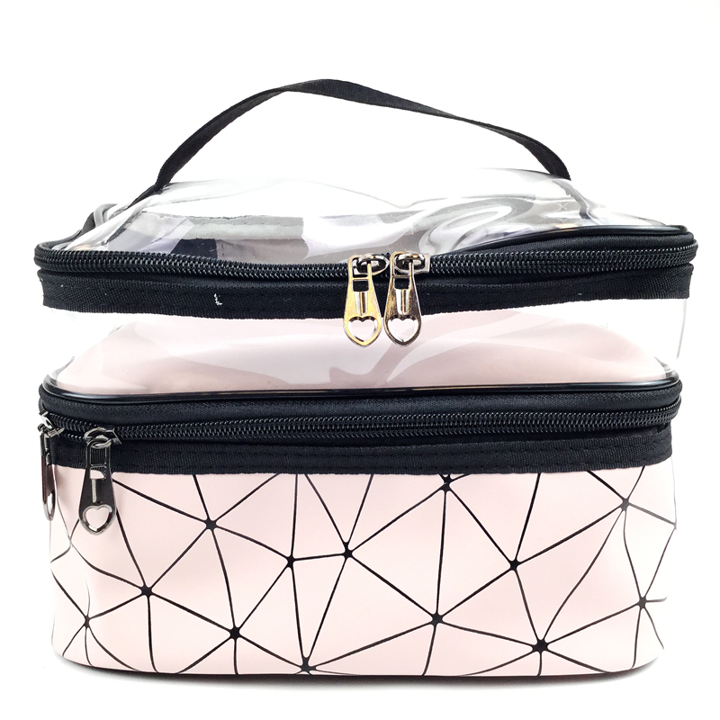 Lysende geometriske kosmetiske tasker rejse makeup taske