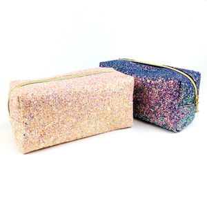 Farverig Glitter Shine Cosmetic Pouch Zipper Handbag Travel Case