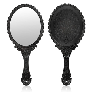 Oval vintage sort håndholdt spejl