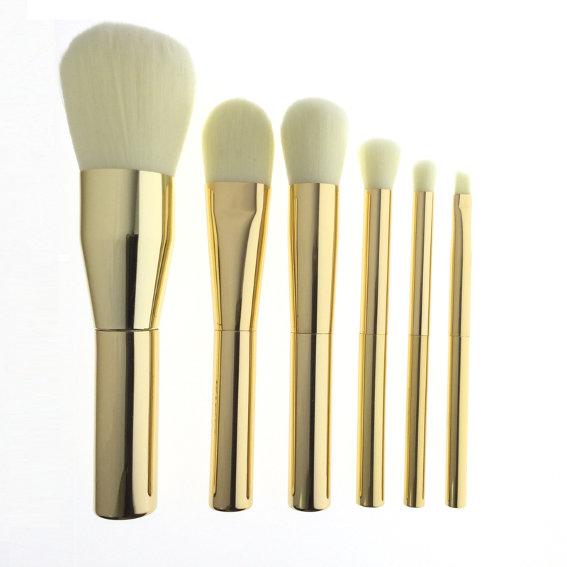 6 STK Golden Makeup børstesæt 