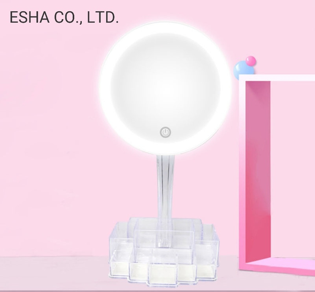 Akryl High-End Creative Desktop Touch Kosmetisk LED-spejl