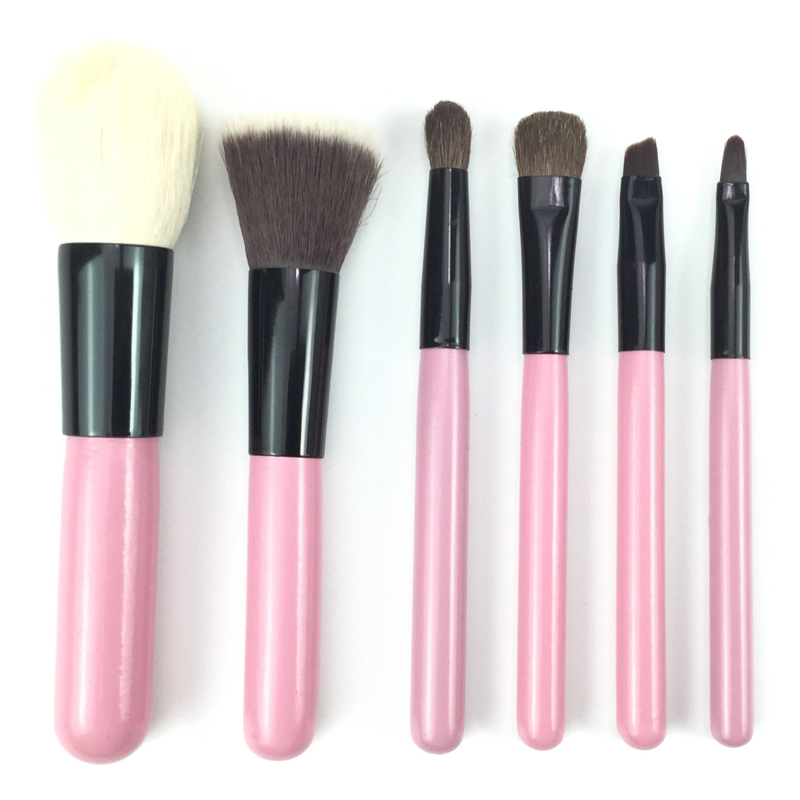 Bærbart Pink 6 STK Makeup børste sæt