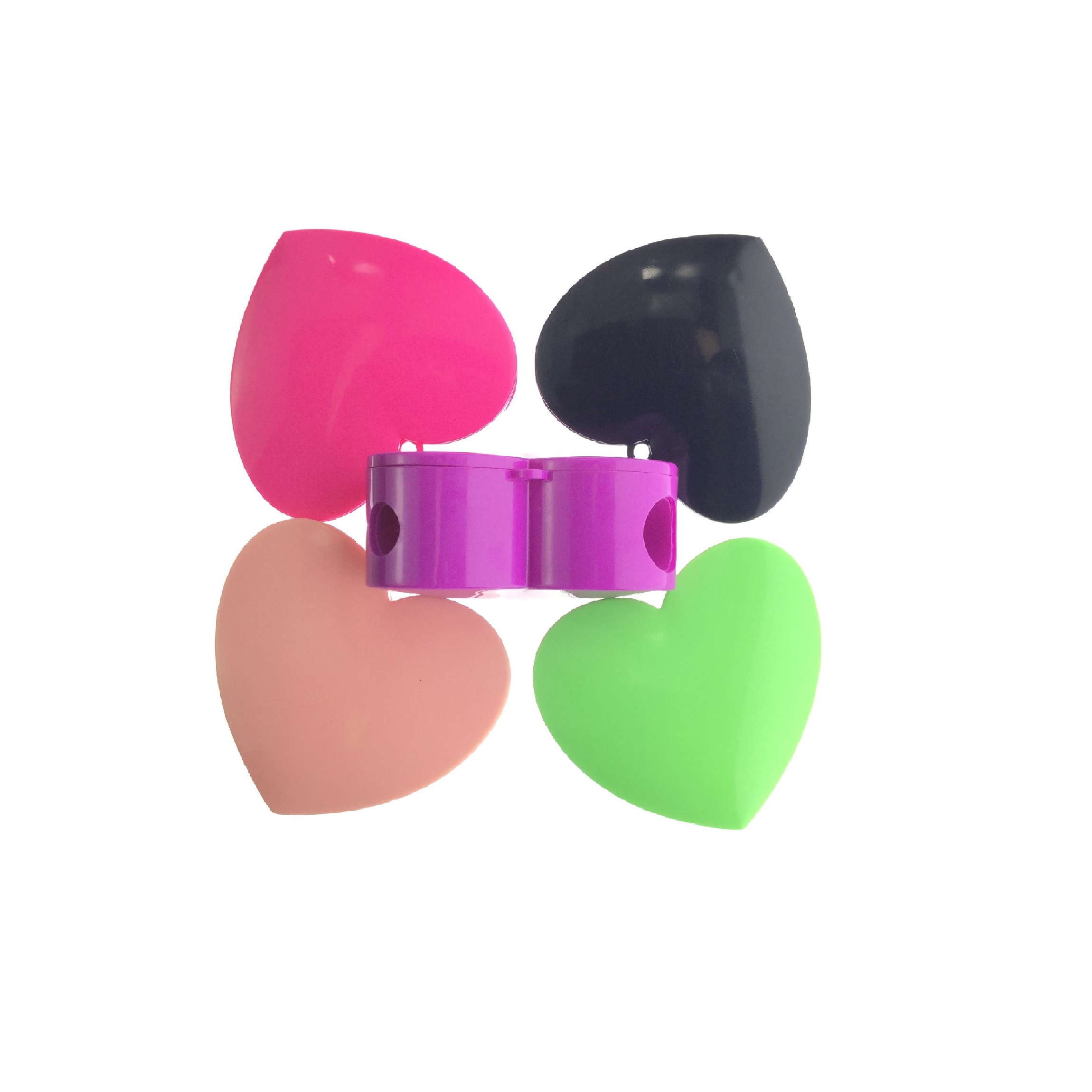 Heart Shape Pencil Sharpeners Farverig Plastic Manual Sharpener